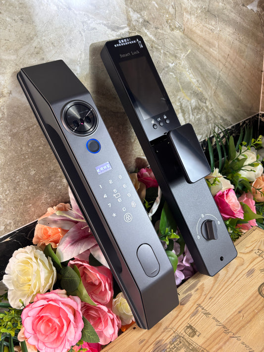 3D Face Recognition Smart Door Lock – Tuya WiFi, Palm Vein & HD Video Doorbell