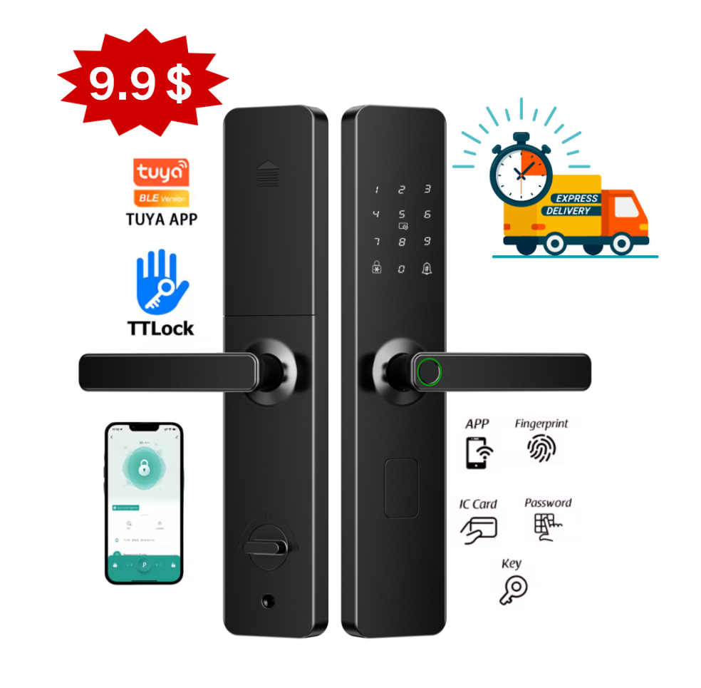 High Quality Smart Digital Fingerprint Doorlock Tuya Wifi TTlock Remote Control Intelligent Door Lock