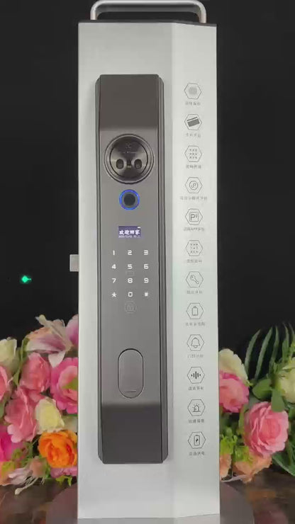 3D Face Recognition Smart Door Lock – Tuya WiFi, Palm Vein & HD Video Doorbell